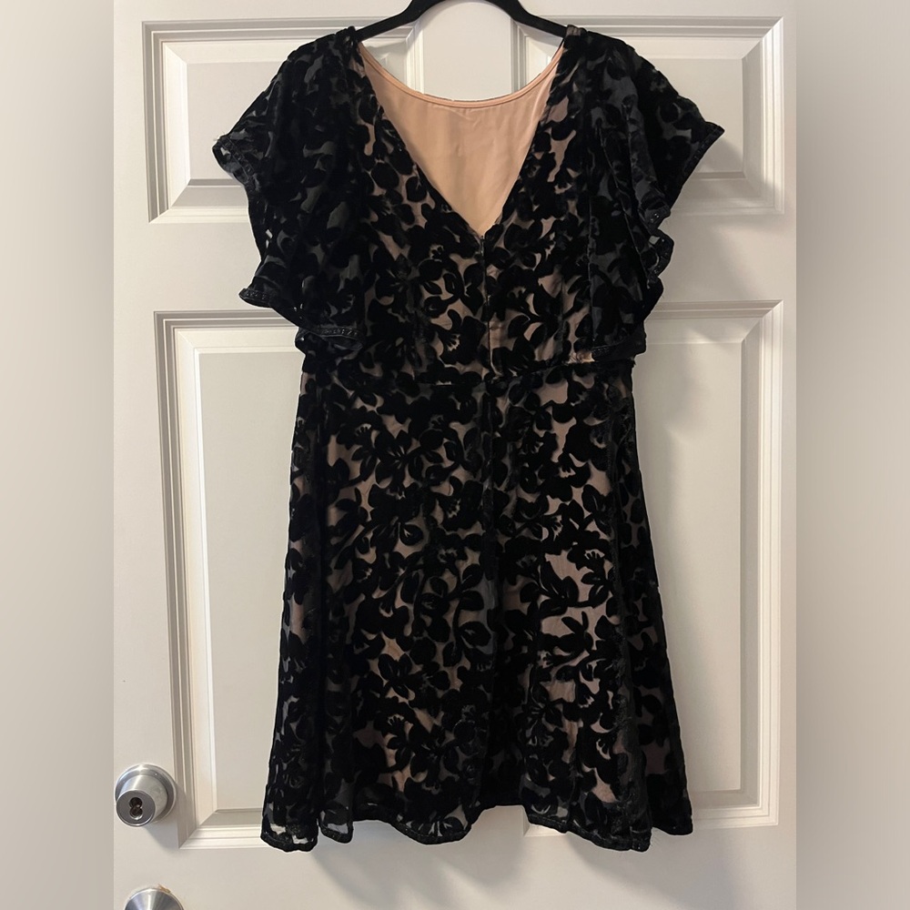 Foxiedox Black and Nude Velvet Lace Dress - Picture 5 of 5